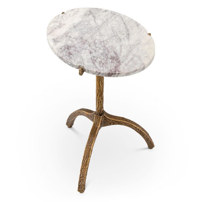 Side Table Cortina oval vintage brass finish