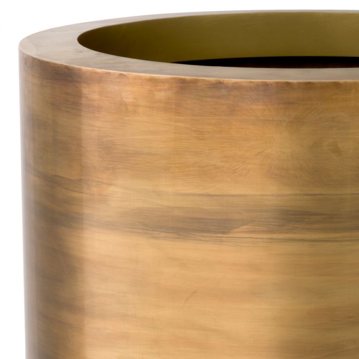 Planter Jasper round high vintage brass finish round ø 70 x H. 100 cm