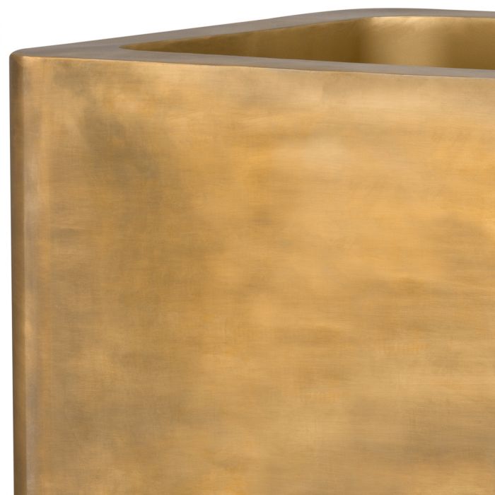 Planter Jasper square high vintage brass finish 70 x 70 x H. 100 cm