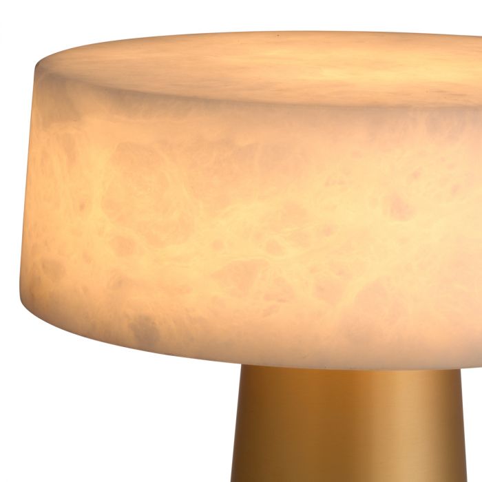 Table Lamp Cinco antique brass finish alabaster