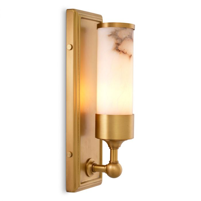 Wall Lamp Valentine antique brass finish alabaster