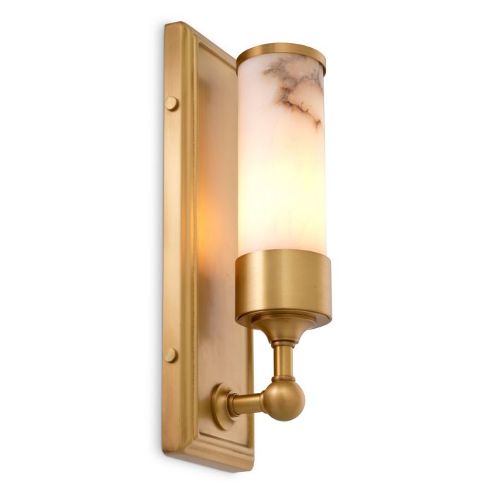 Wall Lamp Valentine antique brass finish alabaster