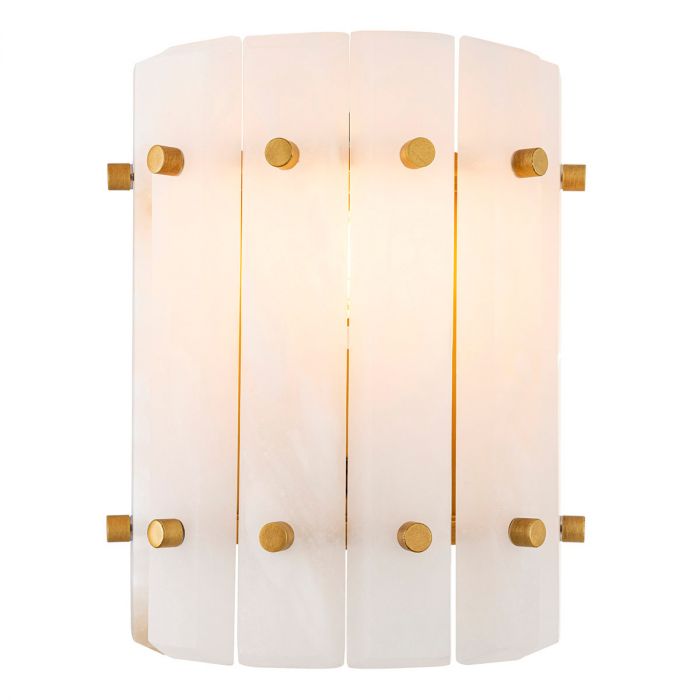 Wall Lamp Blason Single antique brass finish alabaster
