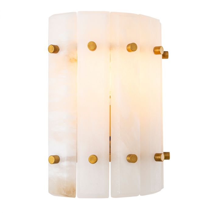Wall Lamp Blason Single antique brass finish alabaster