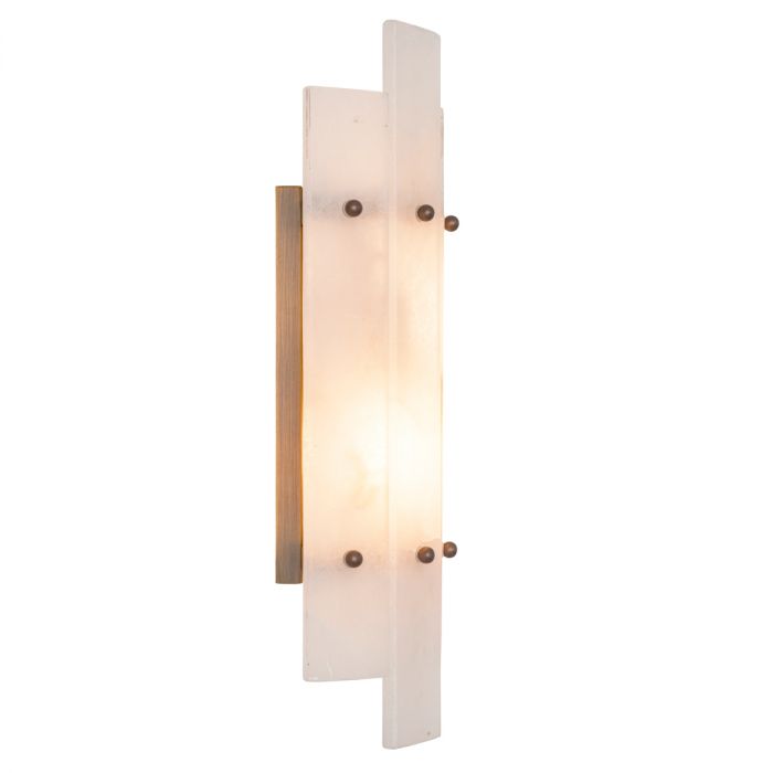 Wall Lamp Ruby antique brass finish alabaster