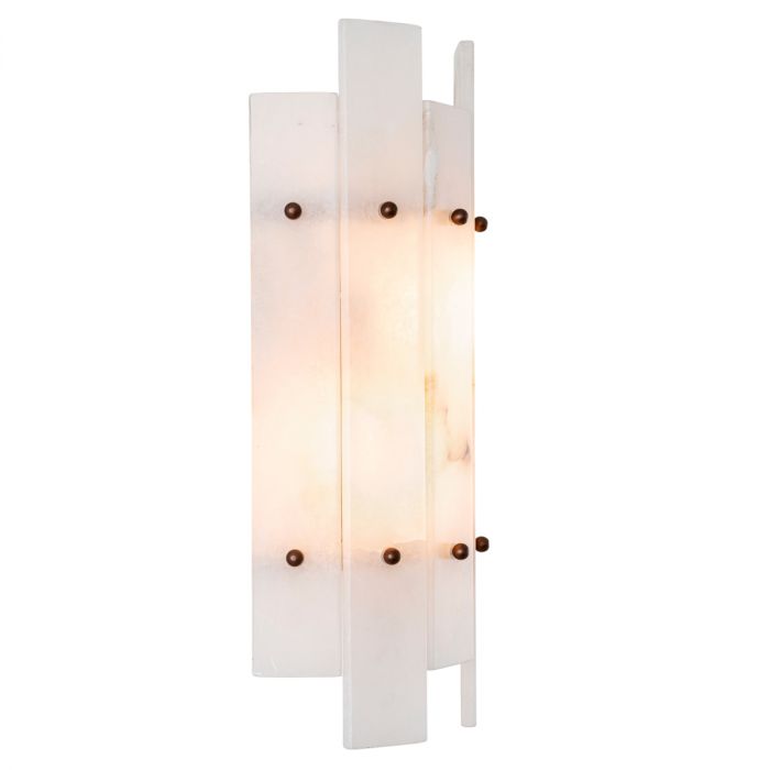 Wall Lamp Ruby antique brass finish alabaster