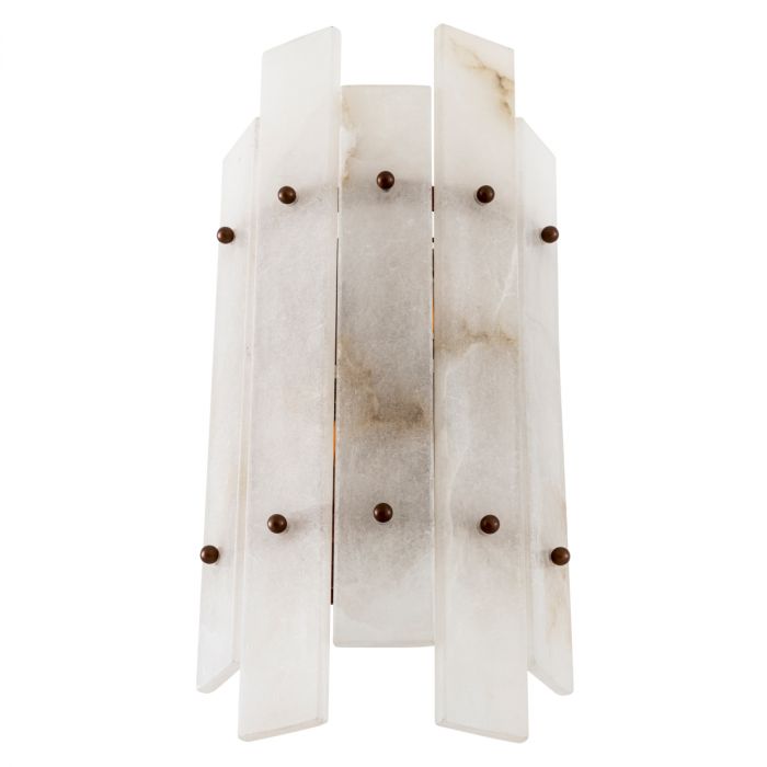 Wall Lamp Ruby antique brass finish alabaster
