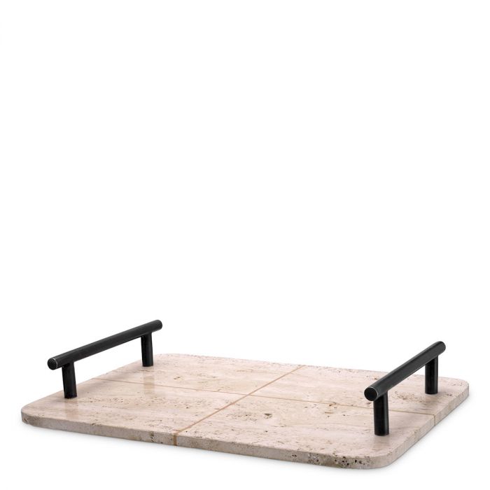 Tray Ugo travertine bronze highlight finish