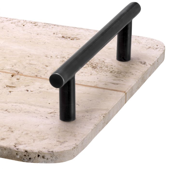 Tray Ugo travertine bronze highlight finish