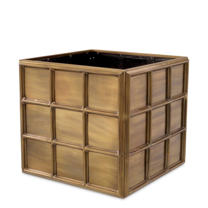 Planter Grid M vintage brass finish