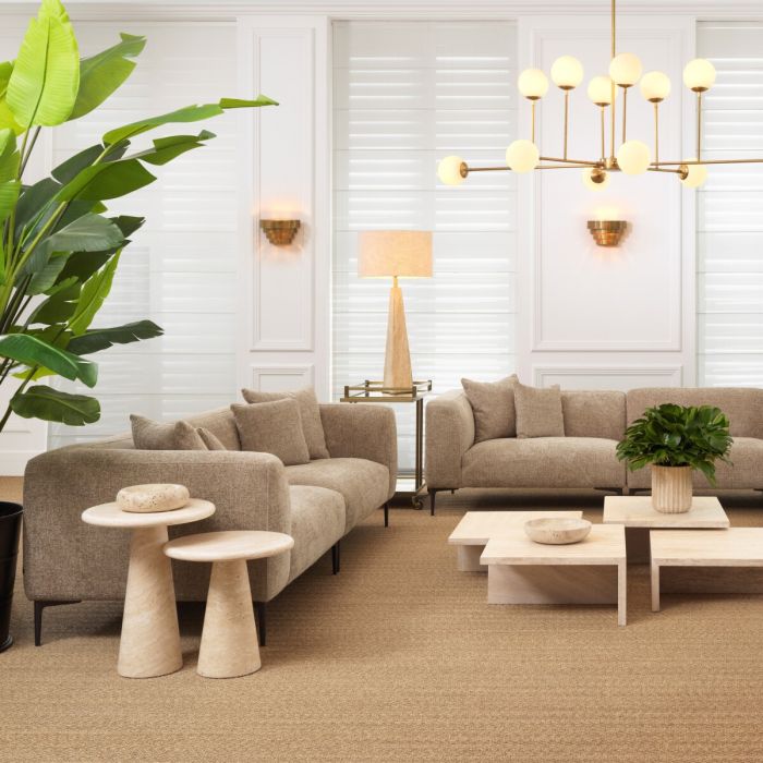 Table Lamp Benson travertine incl shade