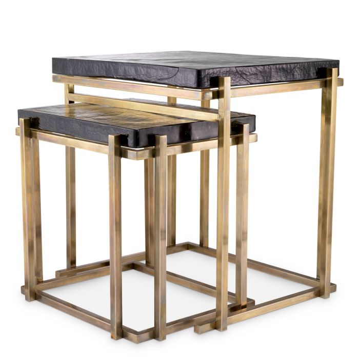 Side Table Niemeyer vintage brass finish set of 2
