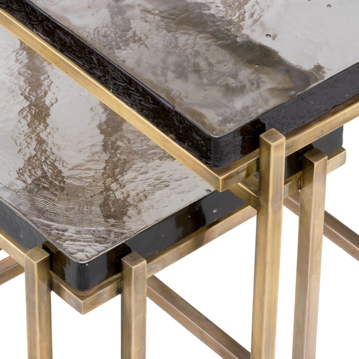 Side Table Niemeyer vintage brass finish set of 2