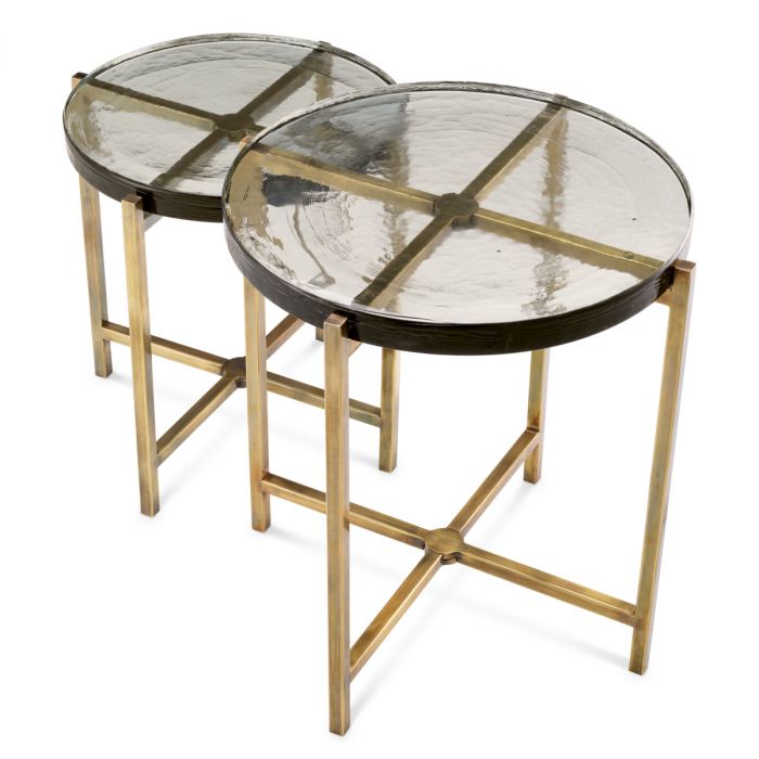 Side Table Haymann vintage brass finish set of 2