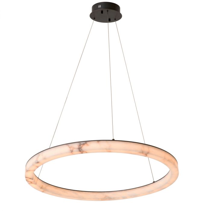 Chandelier Sankt Gallen L bronze highlight finish alabaster