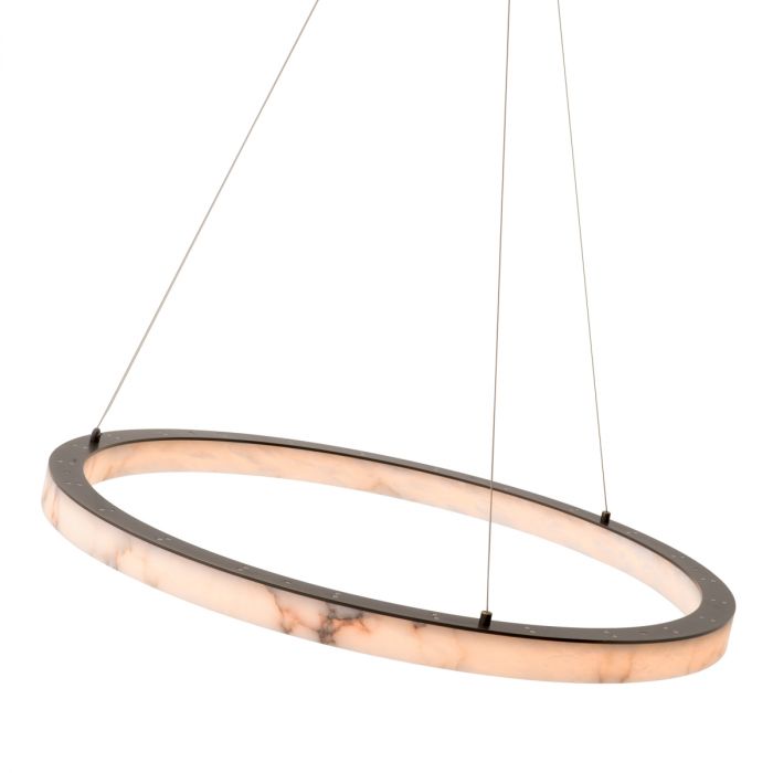 Chandelier Sankt Gallen L bronze highlight finish alabaster
