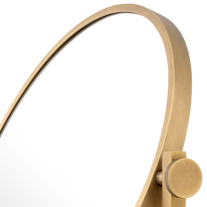 Table Mirror Briançon travertine antique brass finish