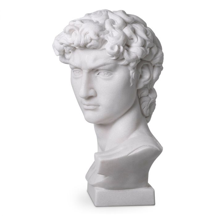 Head David white marble