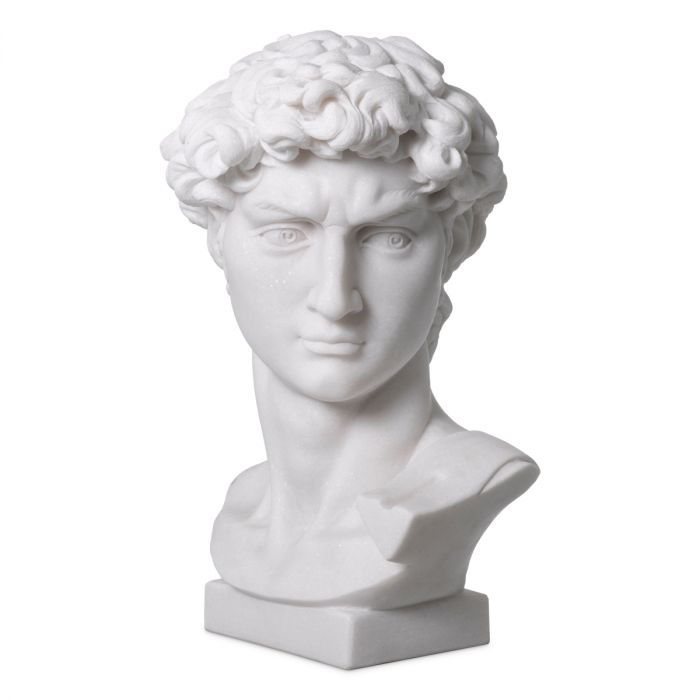 Head David white marble
