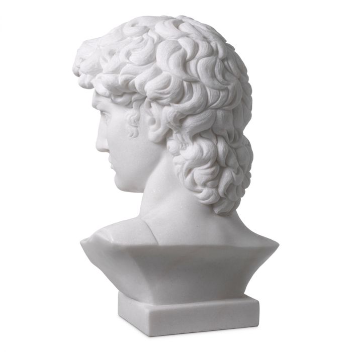 Head David white marble