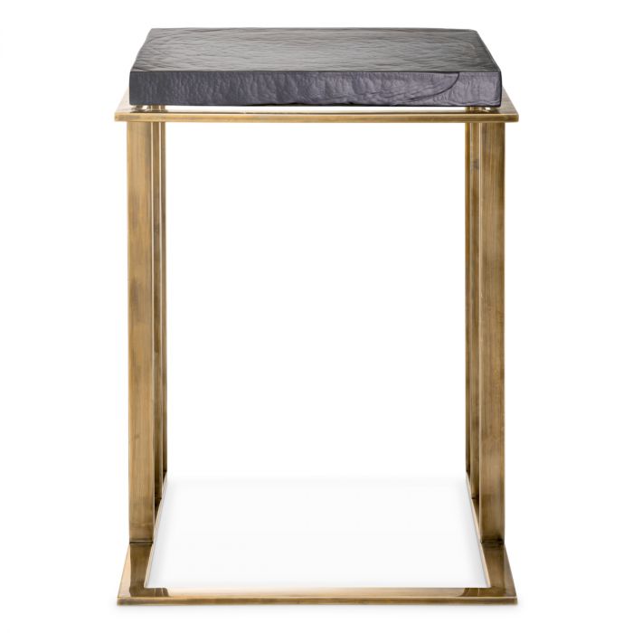 Side Table Crescent vintage brass finish