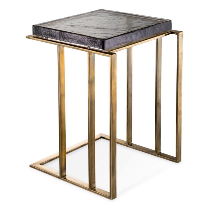 Side Table Crescent vintage brass finish