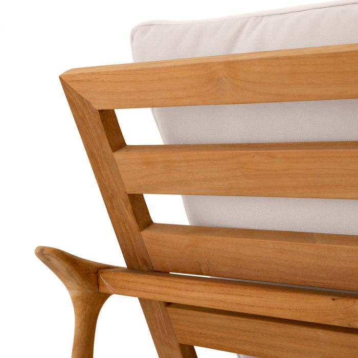 Outdoor Sofa Manzo natural teak flores off-white incl cushions