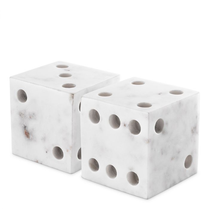 Desk Accessory Visa white marble set of 2