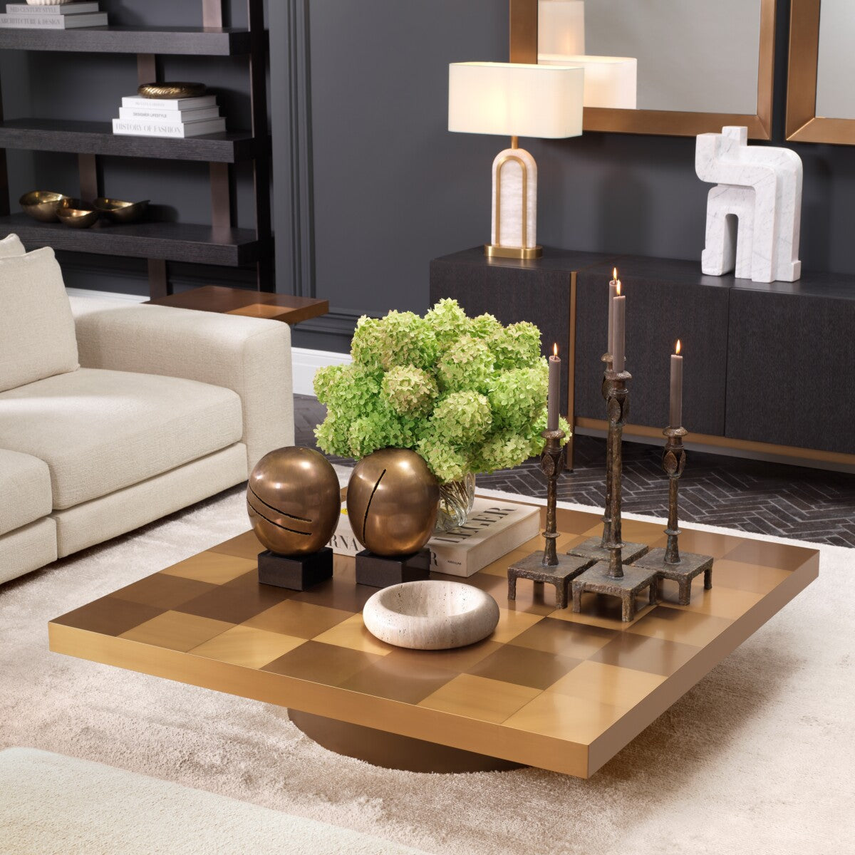 Square Gold Coffee Table Laporte | Eichholtzmh.com 