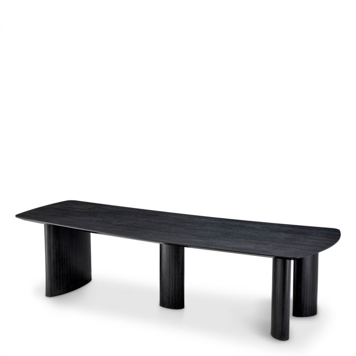 Dining Table Bergman L charcoal grey oak veneer