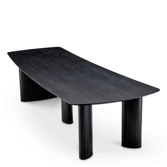 Dining Table Bergman L charcoal grey oak veneer