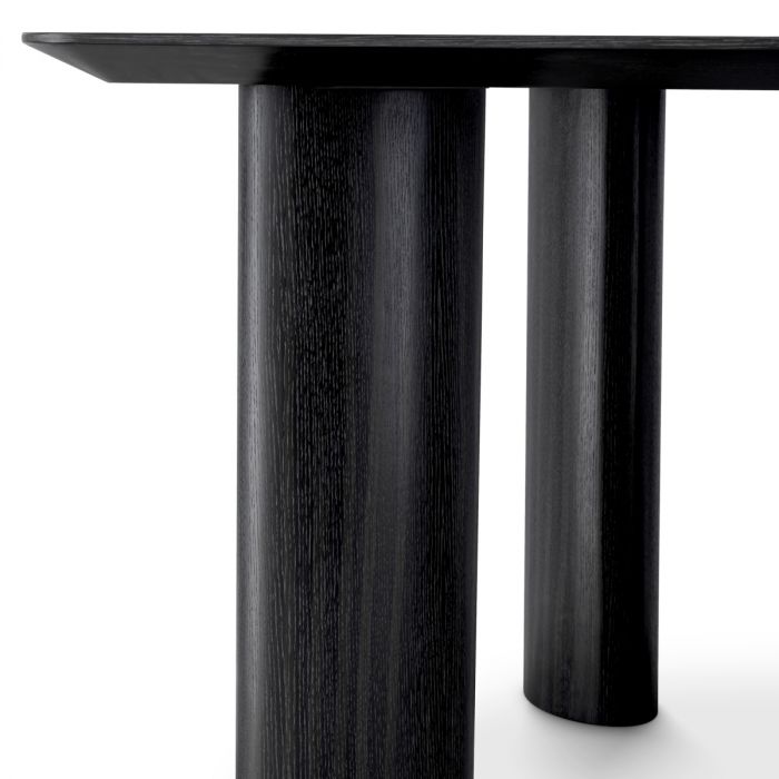 Dining Table Bergman L charcoal grey oak veneer