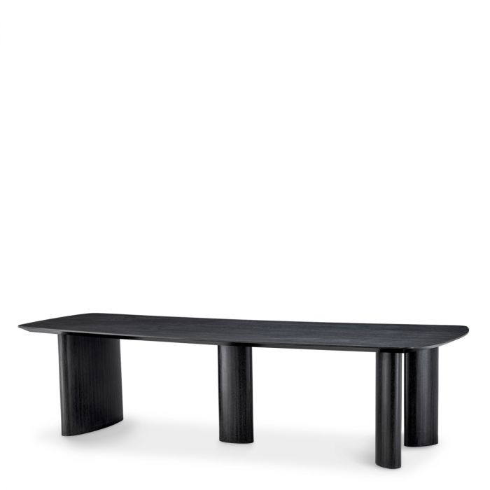 Dining Table Bergman L charcoal grey oak veneer
