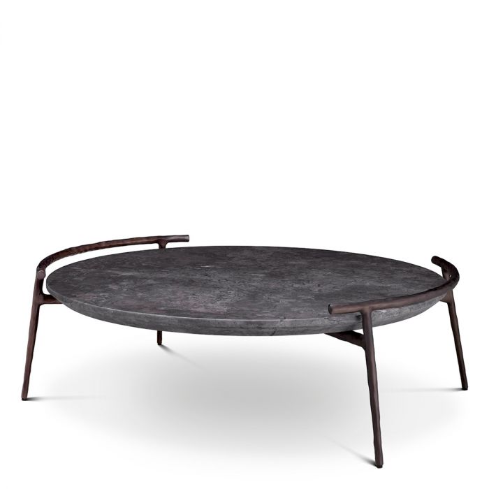 Coffee Table Arca grey marble bronze finish