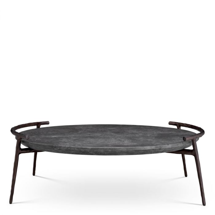 Coffee Table Arca grey marble bronze finish