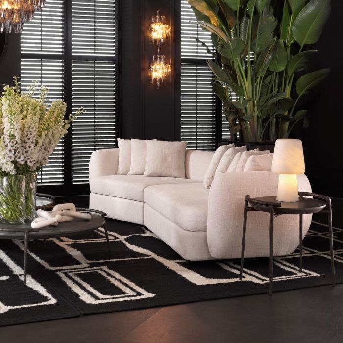 Side Table Arca grey marble bronze finish