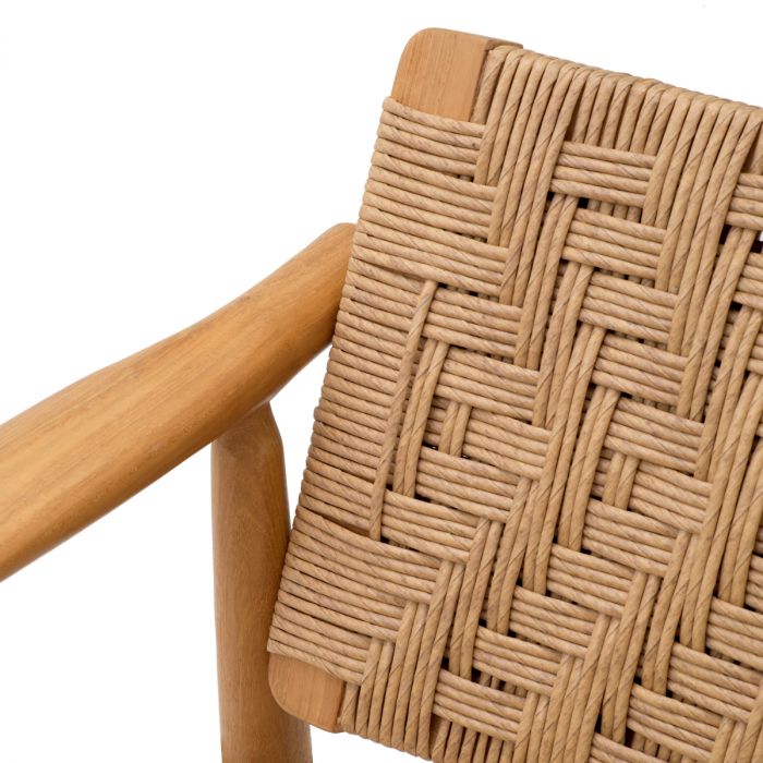 Outdoor Dining Chair Coral Bay natural teak faux rattan set of 2