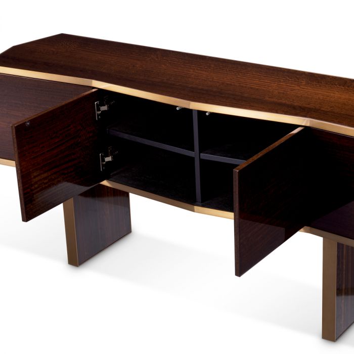 Dresser Xenon eucalyptus veneer brushed brass finish