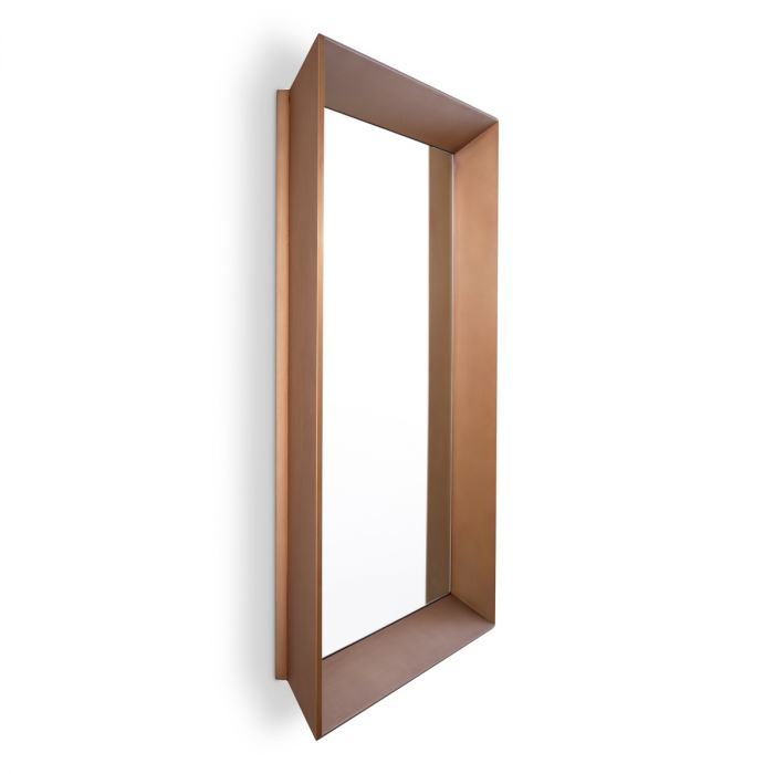 Mirror Othello square brushed brass finish