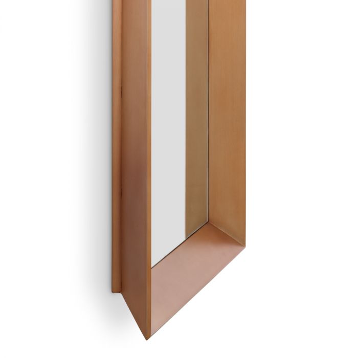 Mirror Othello rectangular brushed brass finish