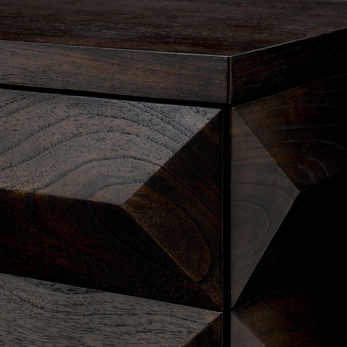 Drawer Dresser Denver mocha oak veneer brushed brass finish