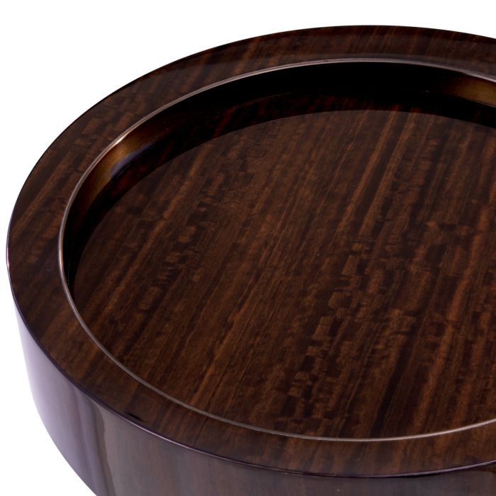 Side Table Otus round eucalyptus veneer bronze finish