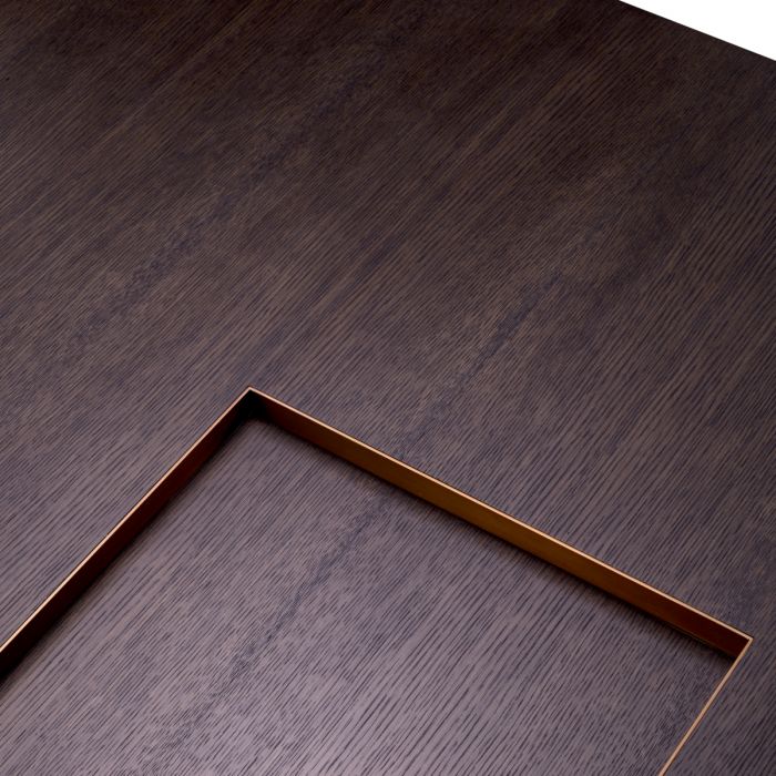 Coffee Table Otus square mocha oak veneer brushed brass finish