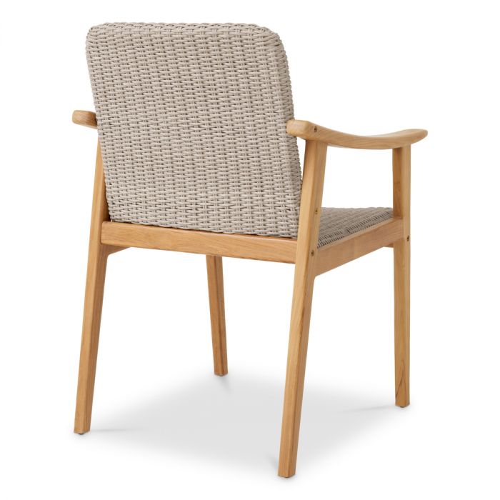 Outdoor Dining Chair Honolulu natural teak faux rattan
