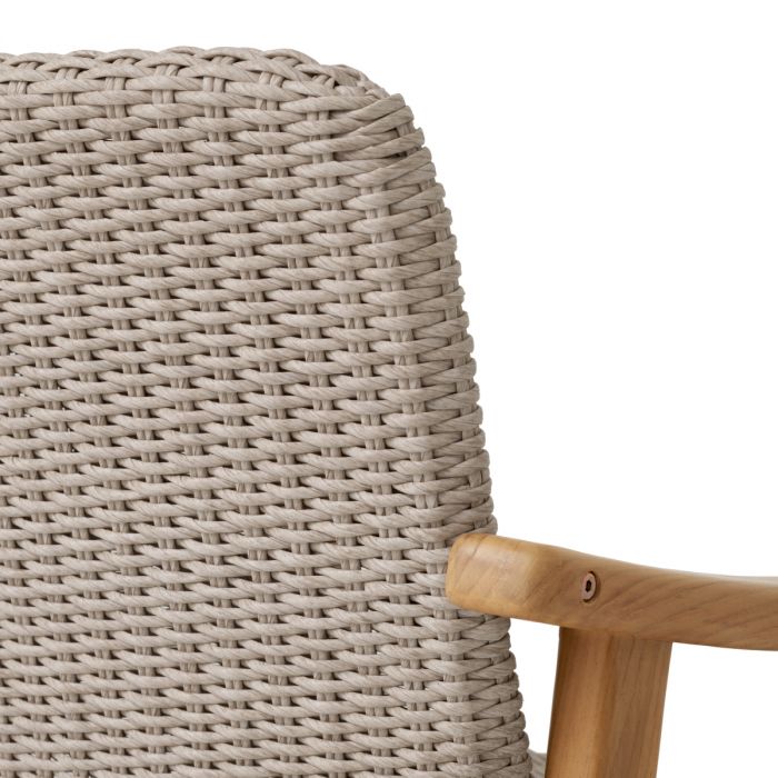 Outdoor Dining Chair Honolulu natural teak faux rattan