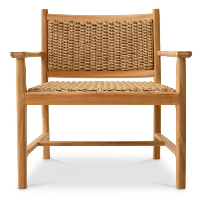 Outdoor Chair Pivetti natural teak faux rattan