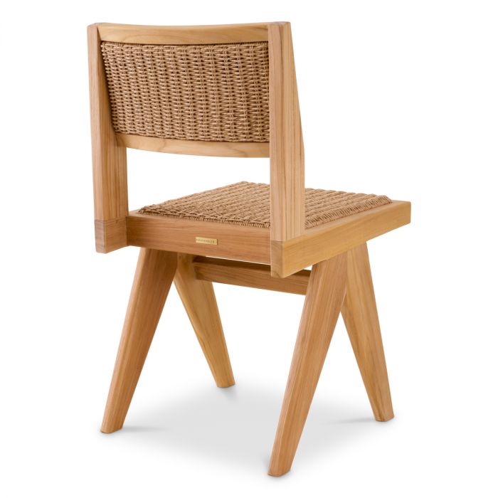 Outdoor Dining Chair Niclas natural teak natural faux rattan