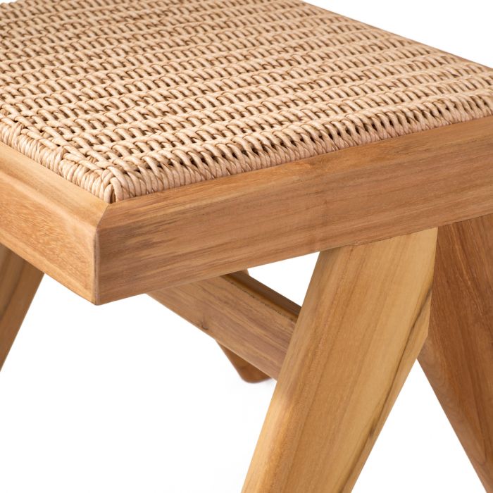Outdoor Dining Chair Niclas natural teak natural faux rattan