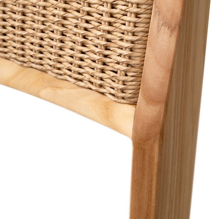 Outdoor Dining Chair Niclas natural teak natural faux rattan