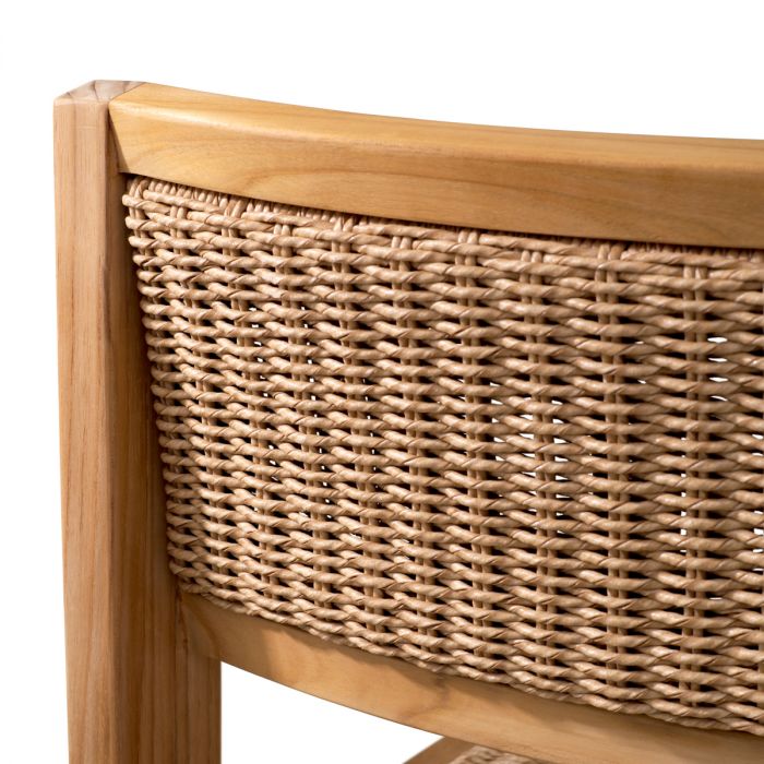 Outdoor Dining Chair Niclas natural teak natural faux rattan